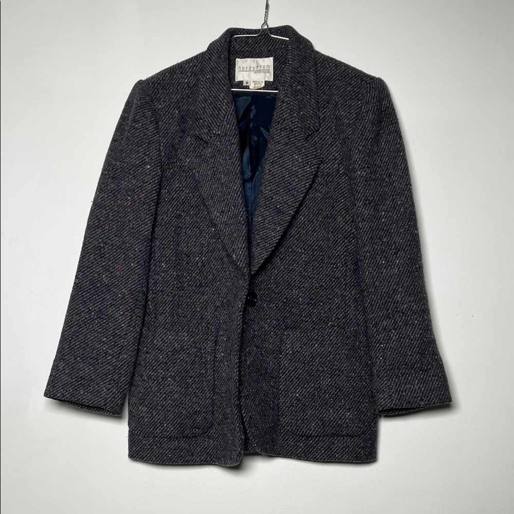 Nordstrom Vintage Women’s Dark Gray Tweed Blazer Jacket